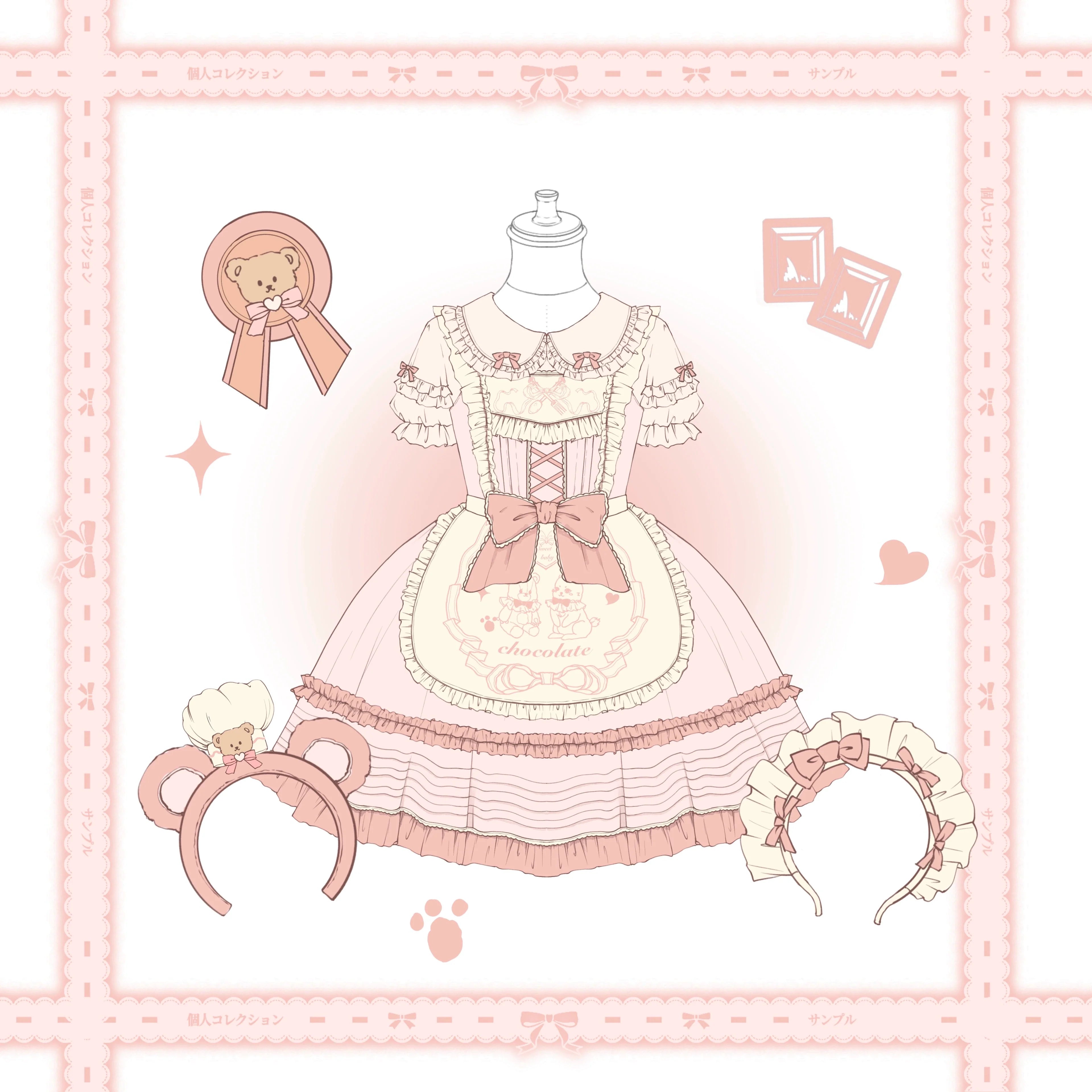 Sweet Layered Cake - Sweet Lolita JSK with Detachable Apron - image 18