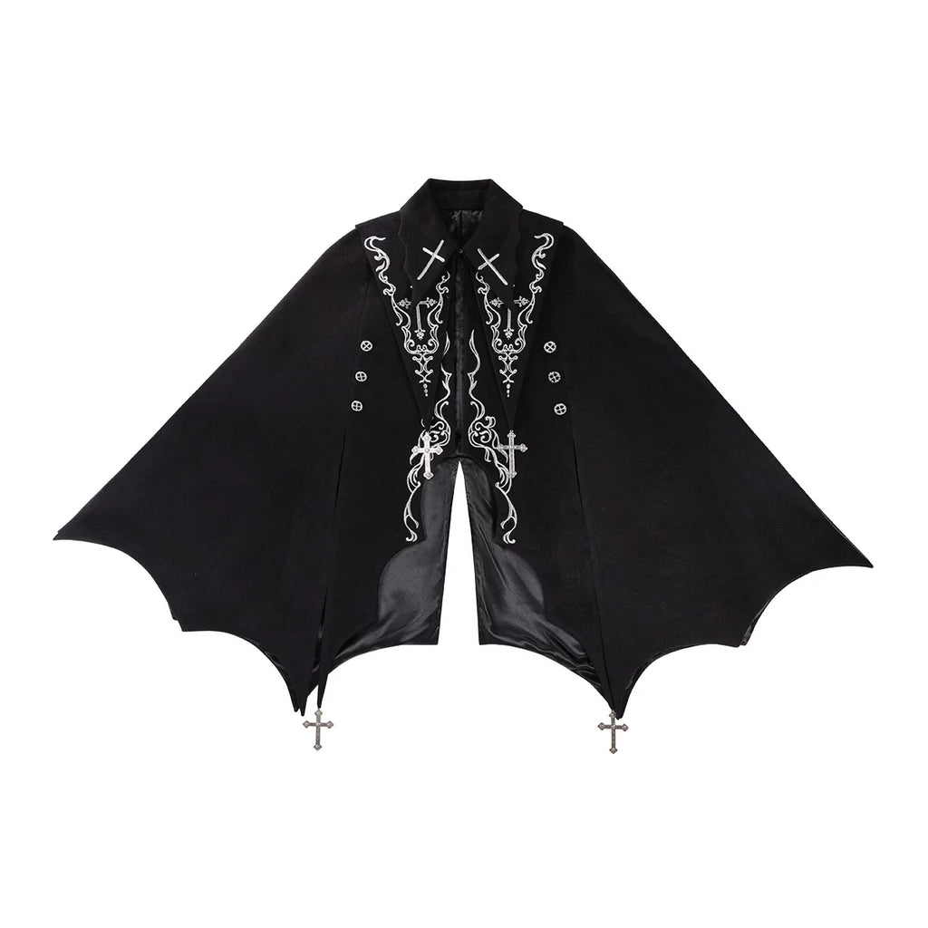 Nightfall - Ouji Lolita Outfit, Bat Wing Shaped Cape - image 22