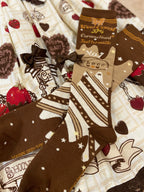 Kawaii Lolita Chocolate Color Cotton Socks - image 5