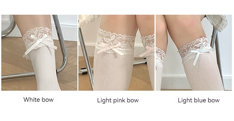 Bow Lace Knee and Ankle Lolita Socks Collection - image 17