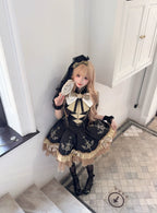 Glitter Oath - Military Lolita OP Dress with Detachable Split Tail Cloak - image 19
