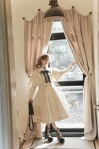 Galaxy Traveler - Classic School Lolita Overcoat with Detachable Cape and Bow - image 11