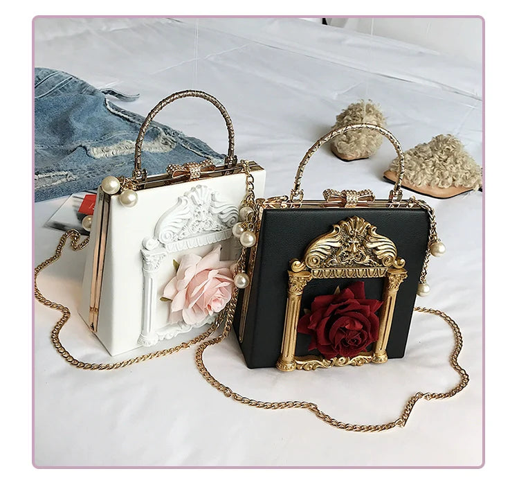 Gothic Lolita Retro Bag Baroque Square Crossbody Bag - image 4