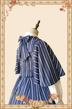 Elegant Lolita Stripe High-waist Jumper Dress Set and Cape - image 10