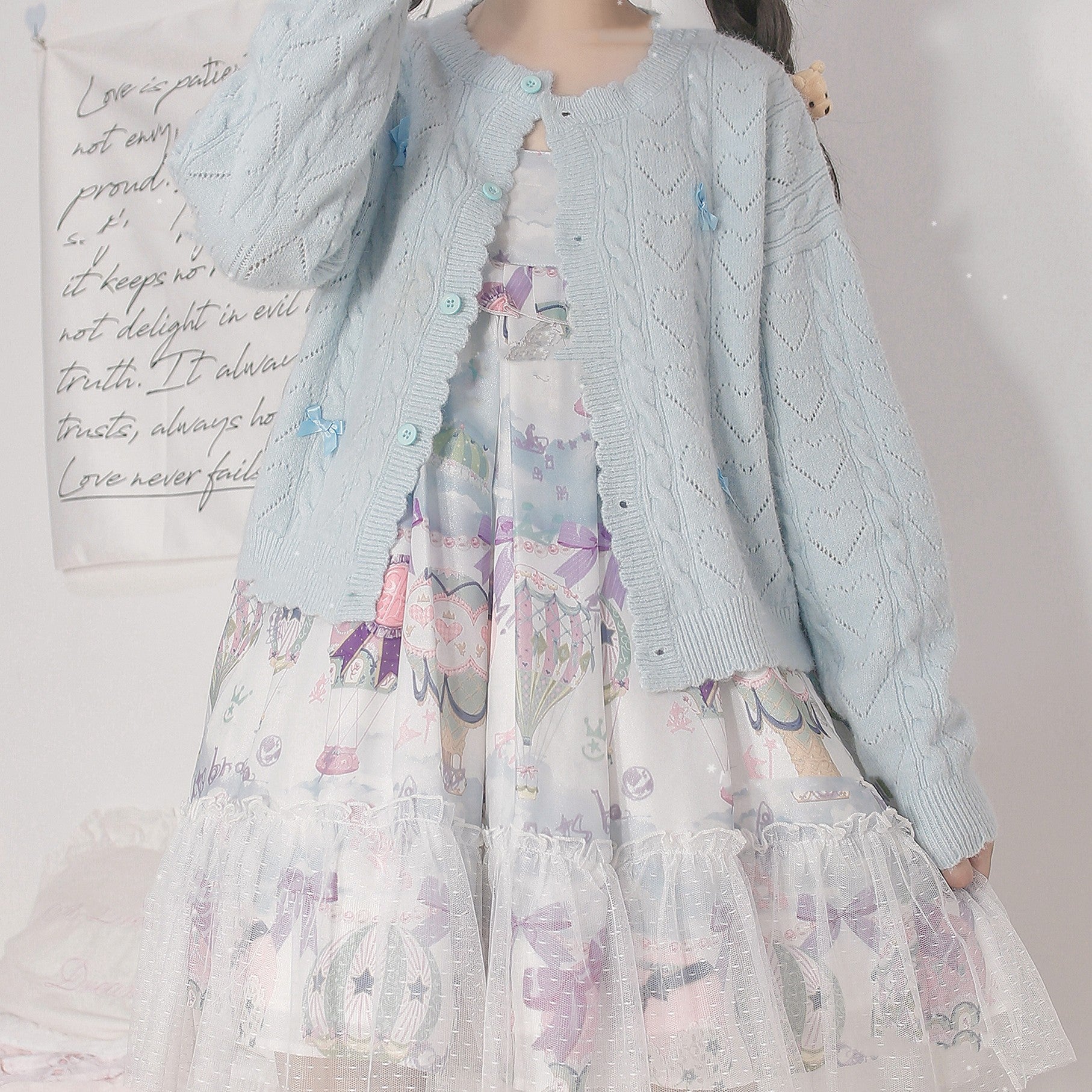 Hollow Out Long Sleeve Lolita Cardigan Multicolors - image 11