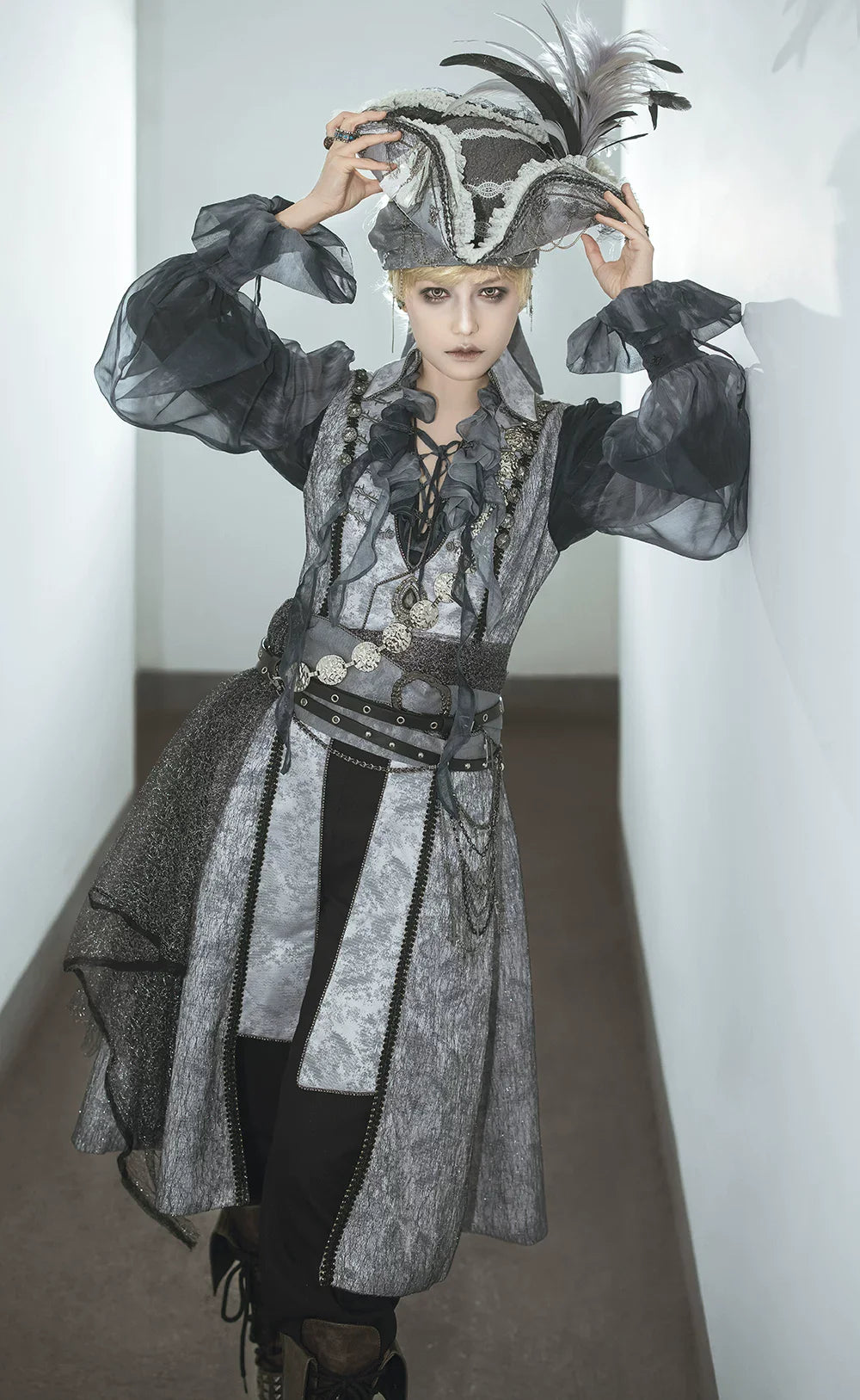 Eternal Treasure Voyage - Ouji Lolita Chiffon Blouse with Ruffles - image 2