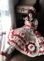 A Red Apple - Sweet Lolita JSK Dress, Tiered Hem Apron and Accessories - image 7
