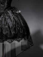 Star Swan Dream - Black Gothic Lolita JSK Dress, Swan Embroidery - image 23