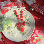 Sweet Lolita Strawberry Necklace Red Polka Dot Bow - image 4