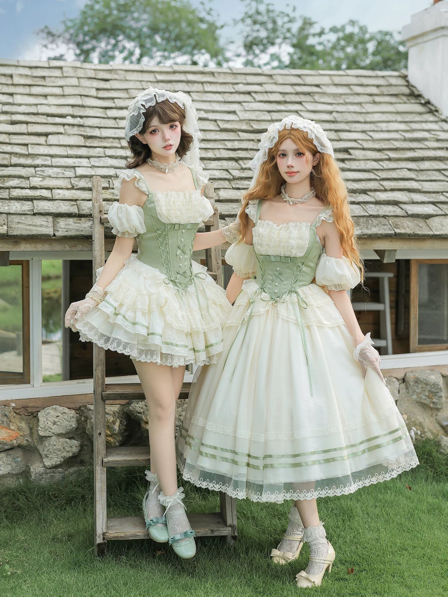 Unfailing - Classic Lolita Bow Jacquard Corset JSK Dress - image 10