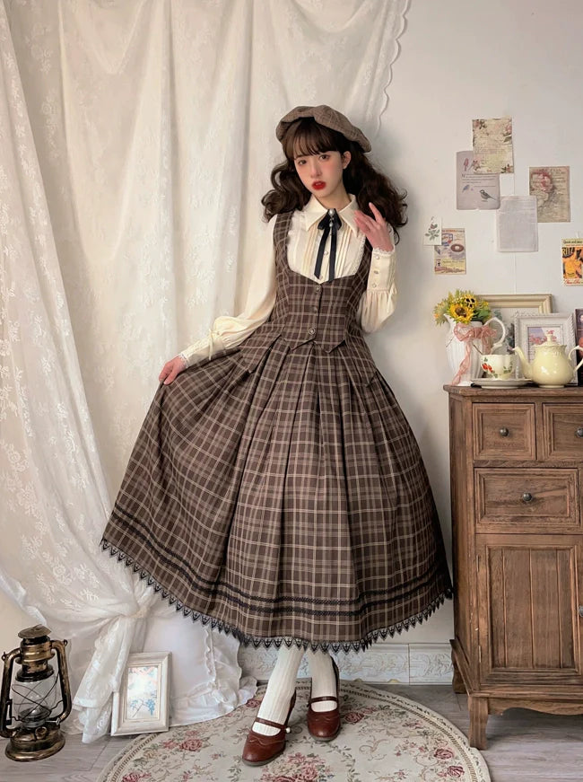 Griffin's Promise - Classic Lolita Skirt Striped Plaid Elegant SK - image 10