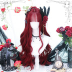 Burning - Wine-red Long Curly Lolita Wig - image 2