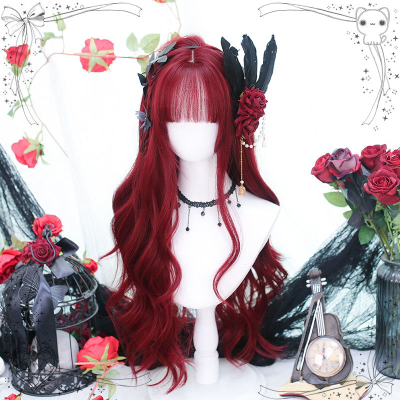 Burning - Wine-red Long Curly Lolita Wig - image 2