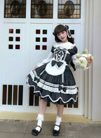 Plaid Petal Bunny - Old School Lolita Plaid OP Dress, Petal-shaped Hem - image 6