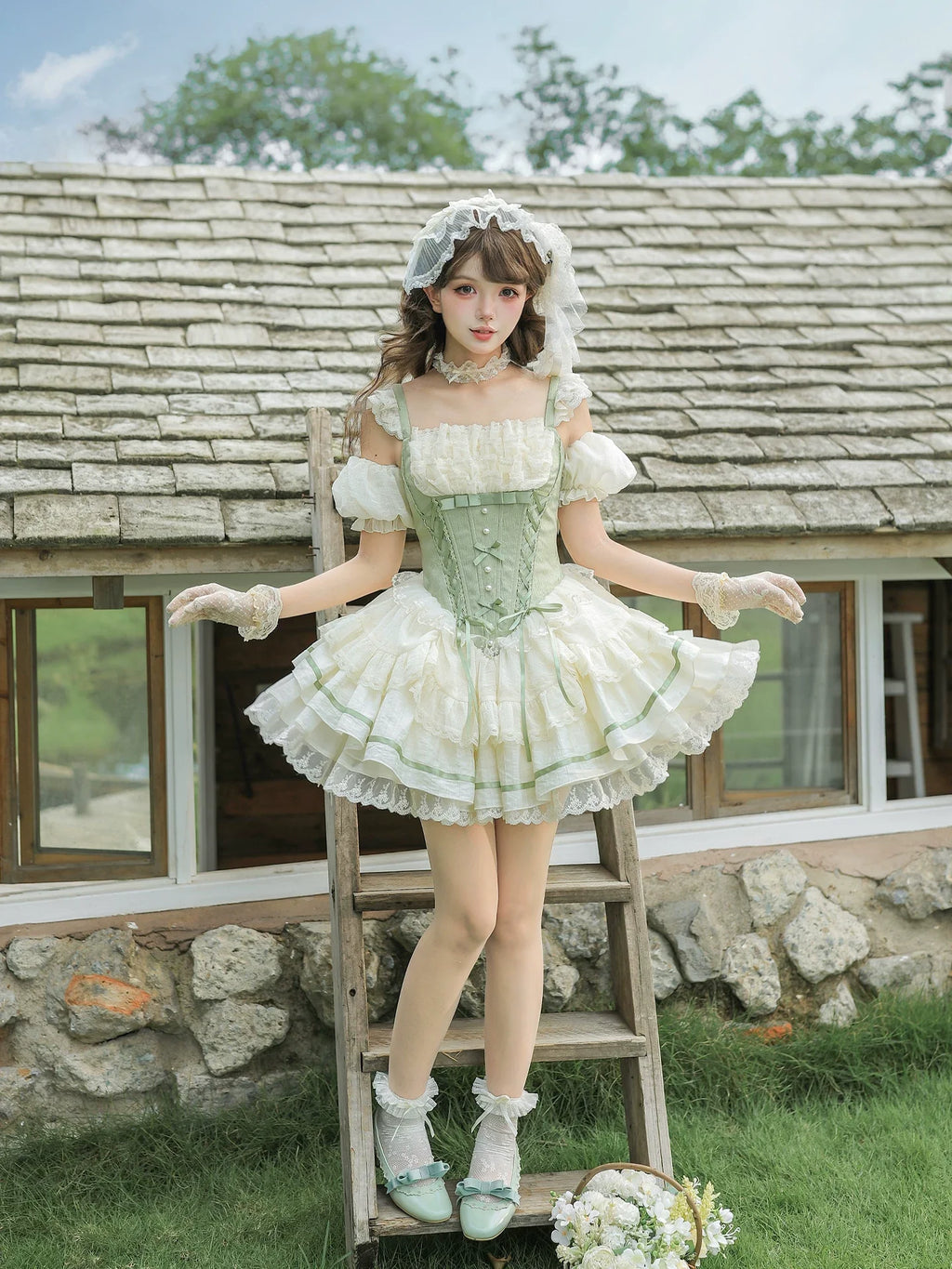 Unfailing - Classic Lolita Bow Jacquard Corset JSK Dress - image 20