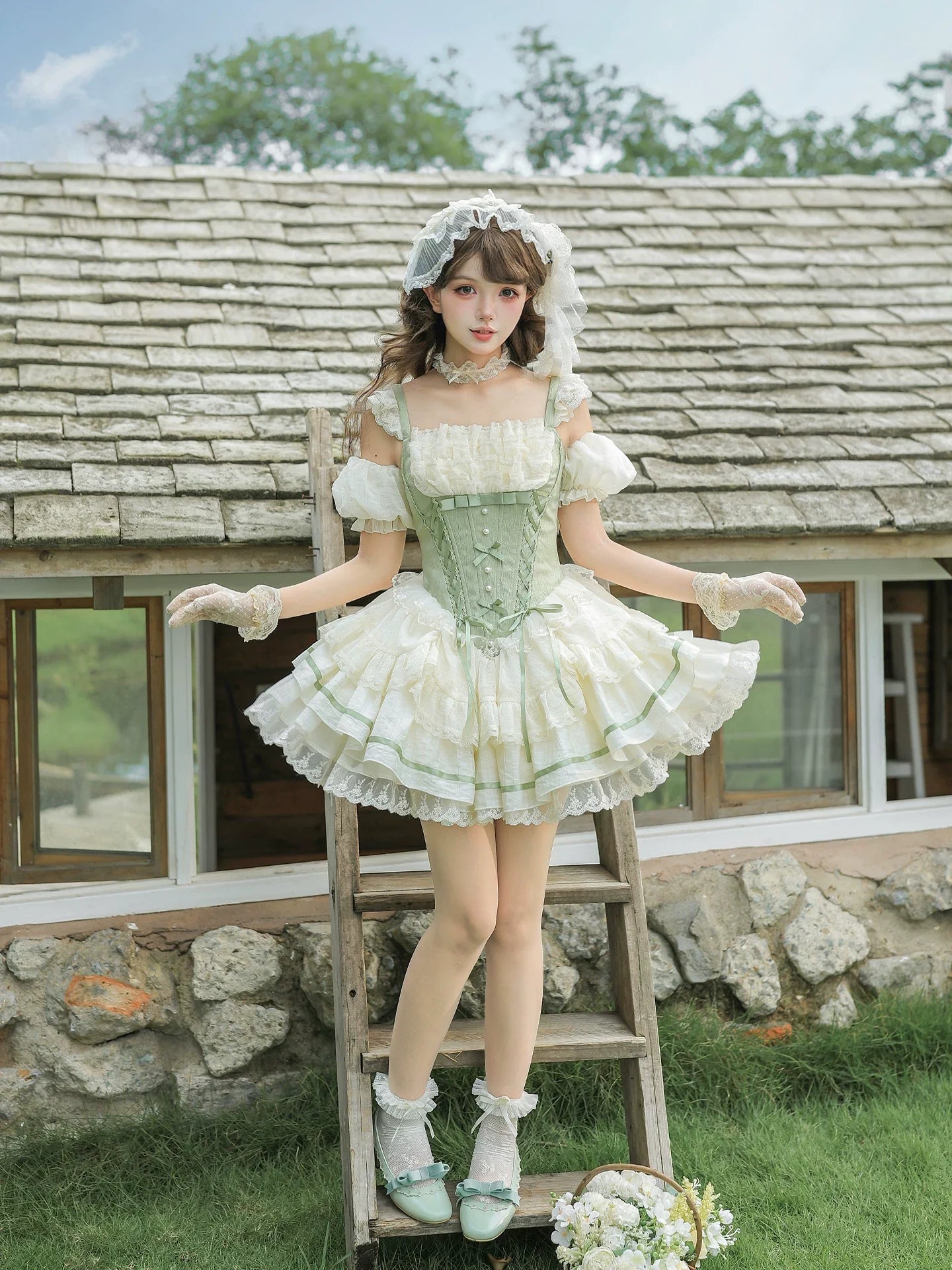 Unfailing - Classic Lolita Bow Jacquard Corset JSK Dress - image 20