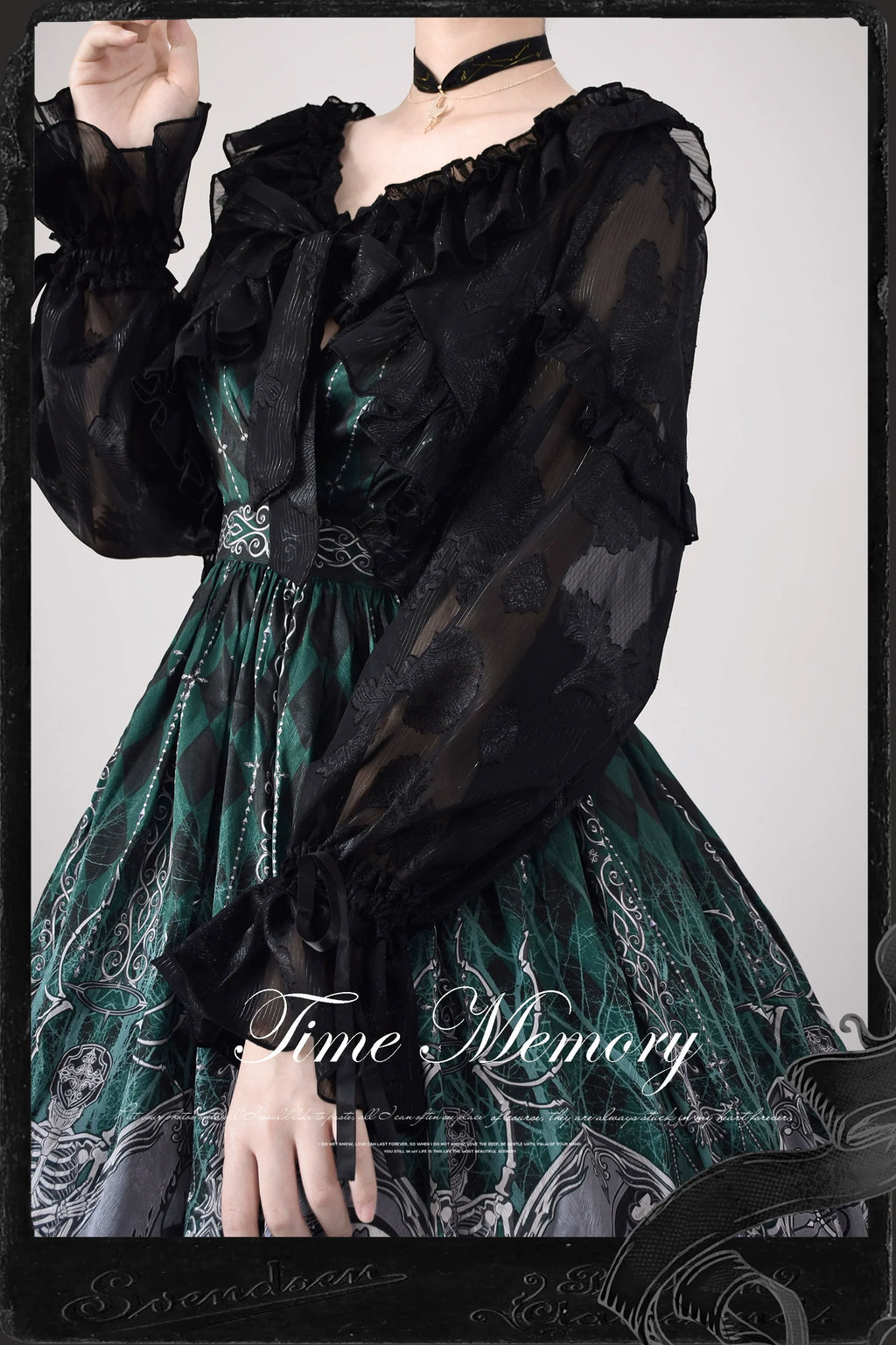 Xianbei - Sweet Lolita Chiffon Lantern Sleeve Cardigan with Bow - image 12