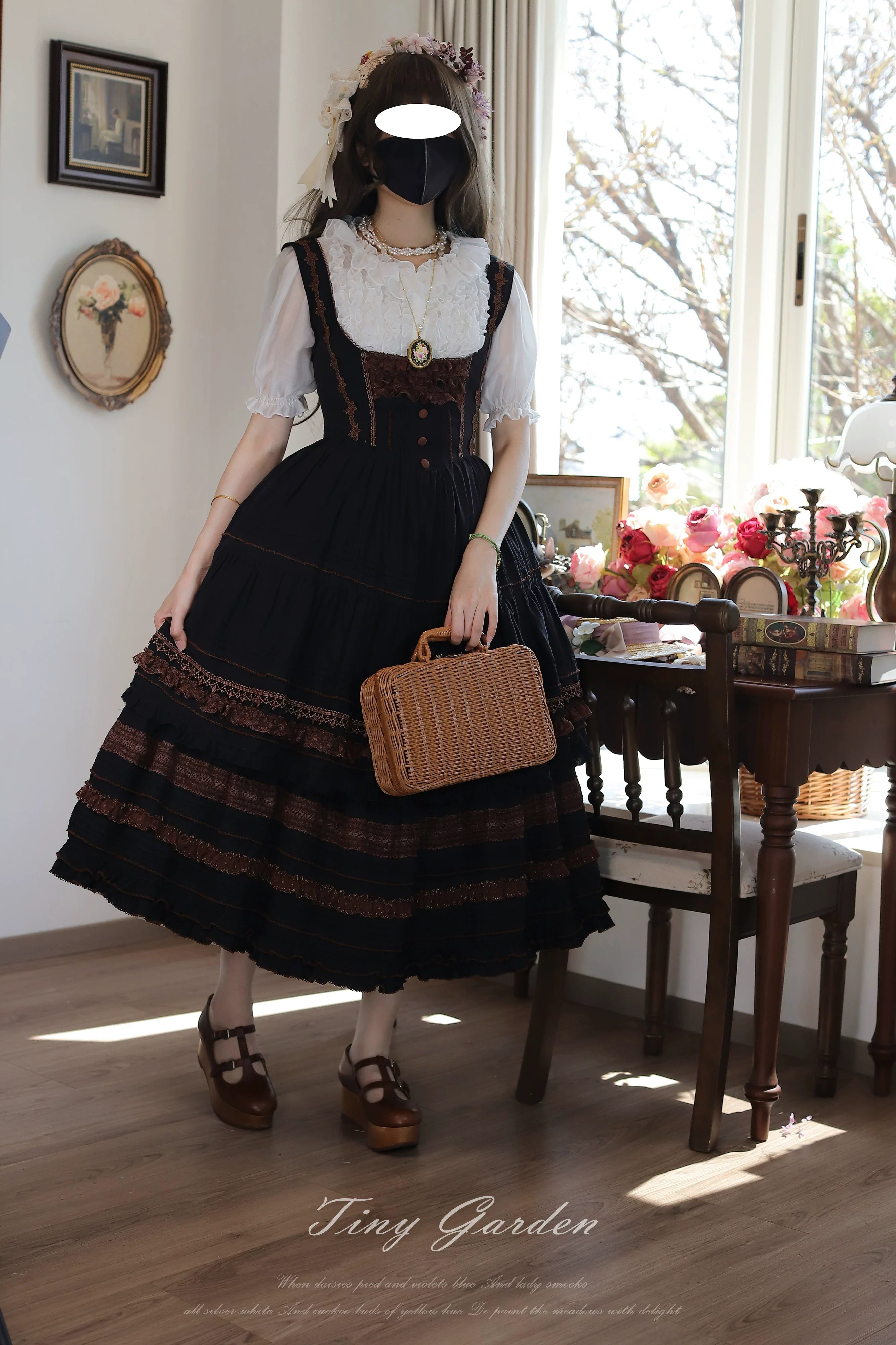 Marguerite Daisy - Classic Lolita Bust-supporting JSK Dress, Layered Lace - image 10