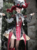 Gothic Lolita Jacquard Dress with Pointed Tail Hem and Accessories - image 8