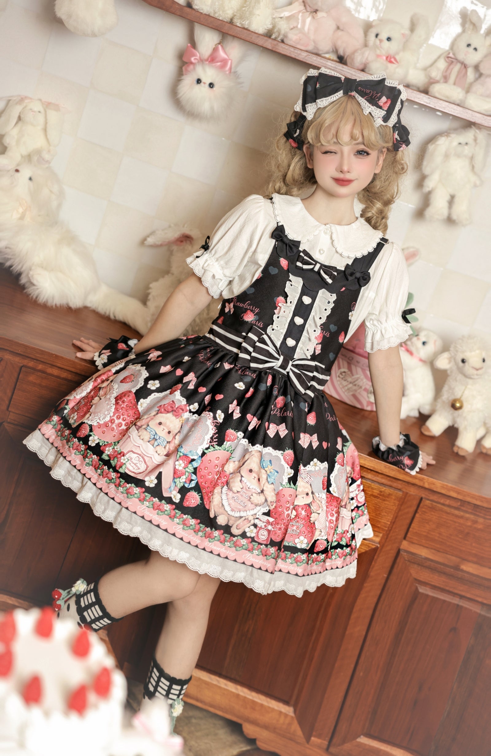 Rabbit Berry Gift Box - Sweet Lolita Salopette and Dress Set - image 22