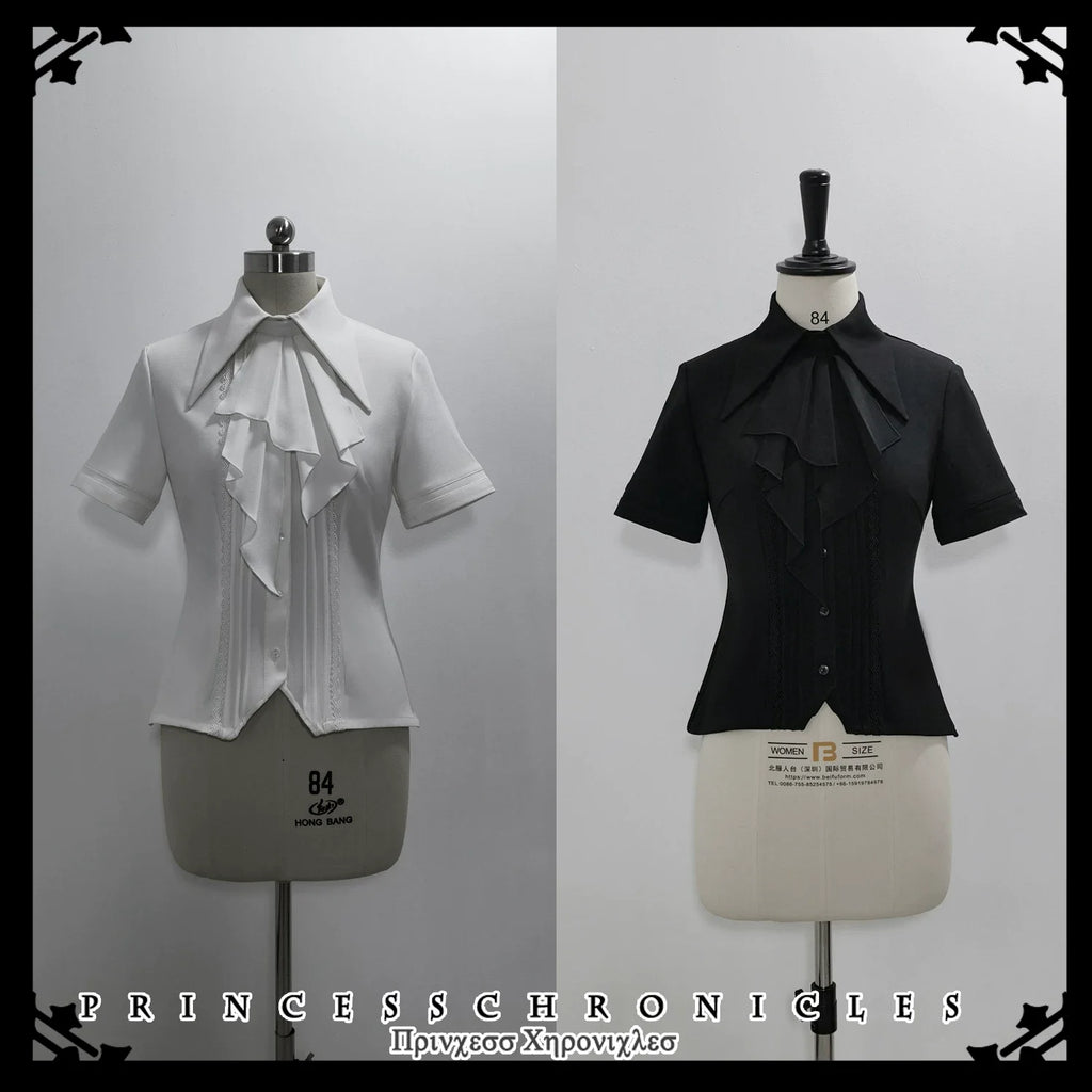 The Dawn of Arrival - Ouji Lolita Fitted Blouse with Detachable Jabot - image 4