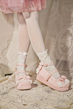 Milky Puff - Sweet Lolita Heels Shoes, Round Toe With Petite Wedge - image 10
