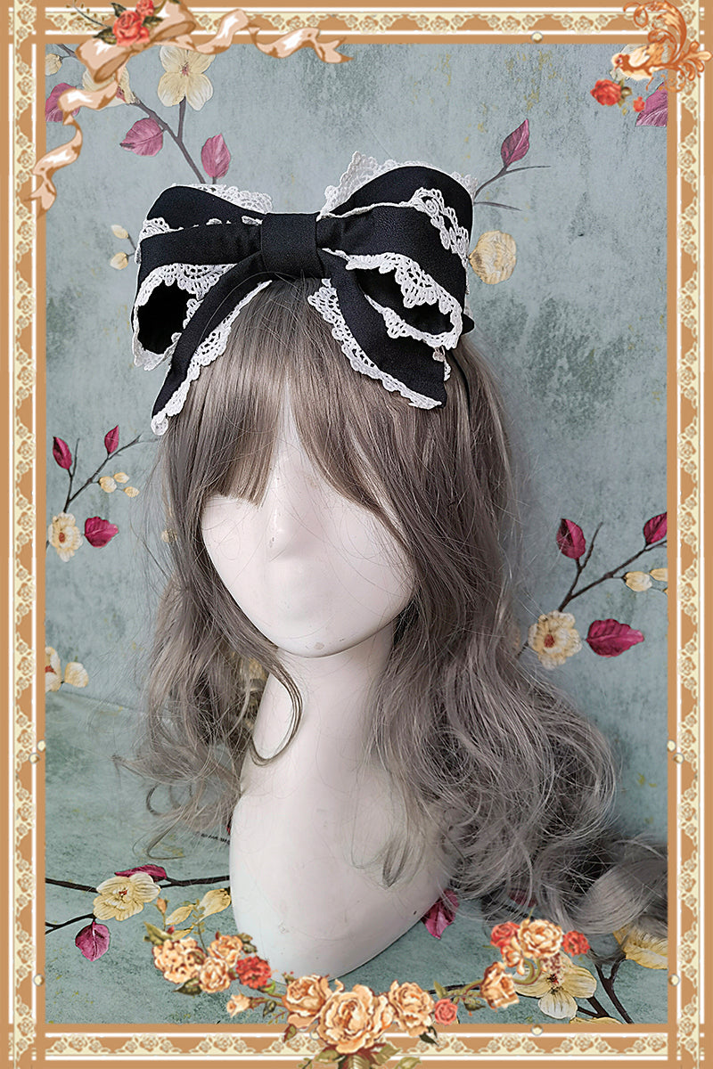 Doll-like Old-School Lolita OP Dress, Patchwork Sleeve and Accessories - image 7