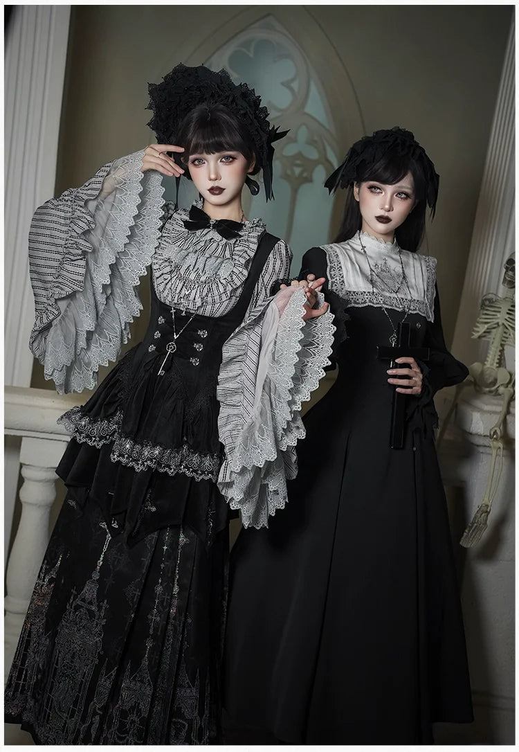 Raven's Night Song Oriental Gothic Lolita Dress Set - image 21