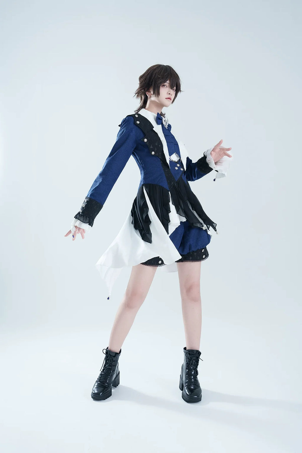 Chris' Son - Gothic Ouji Lolita Coat and Irregular Hem Dress Set - image 6
