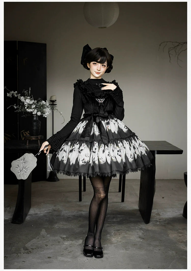 Dead Leaf Butterfly Gothic Lolita JSK and OP Dress Set - image 6