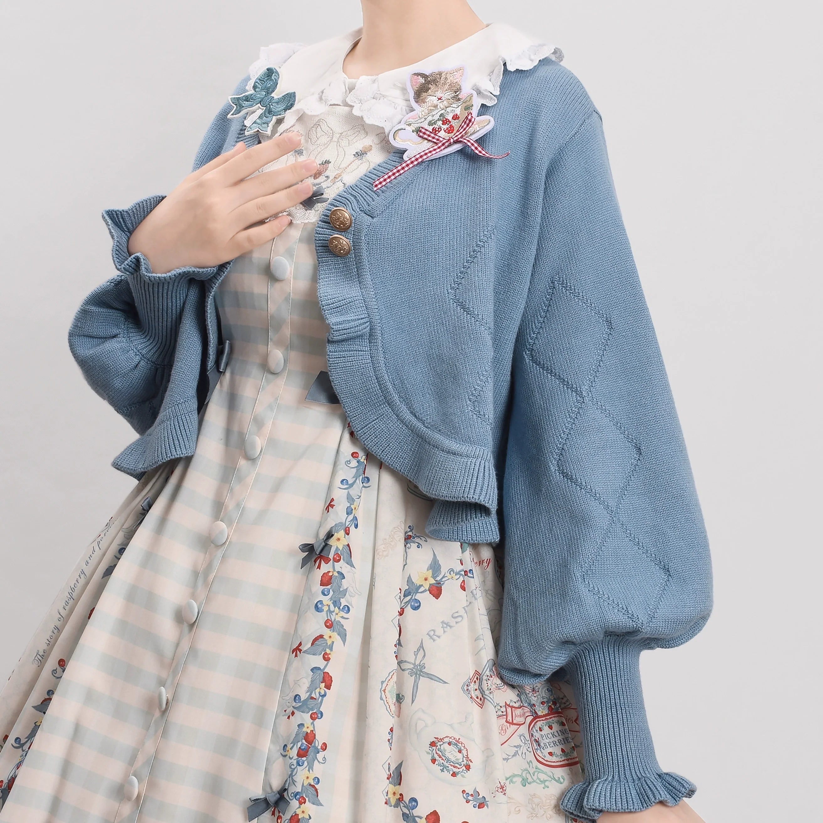 Cookie - Vintage Lolita Cardigan, Short Sweater - image 8