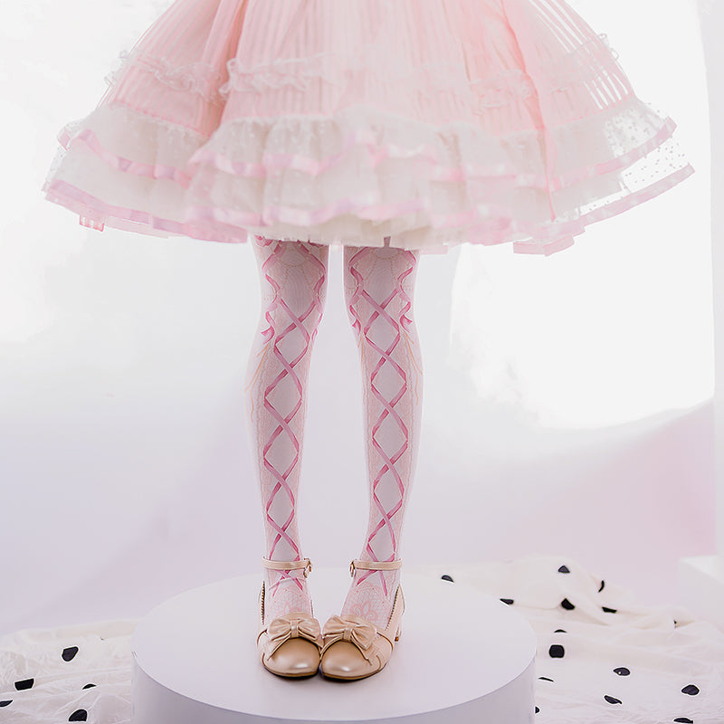 120D Velvet Sweet Lolita Printed Tights - image 4