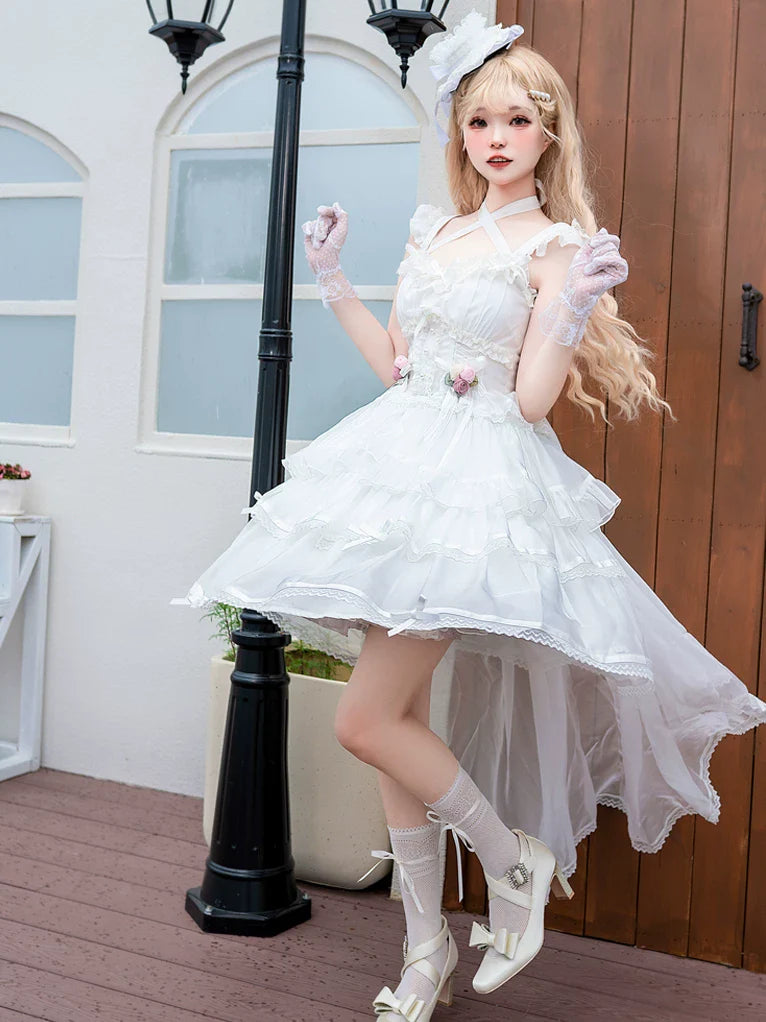 Ballet Maiden - Classic Lolita Four-tiered Hem JSK Dress with Rose Details - image 14