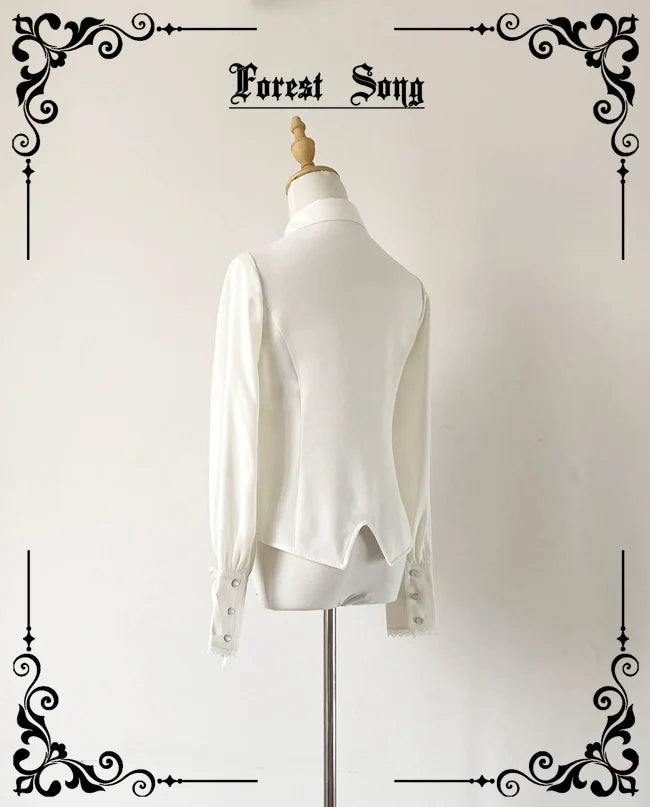 Griffin's Appointment - Vintage Lolita Pointed Collar Blouse - image 3