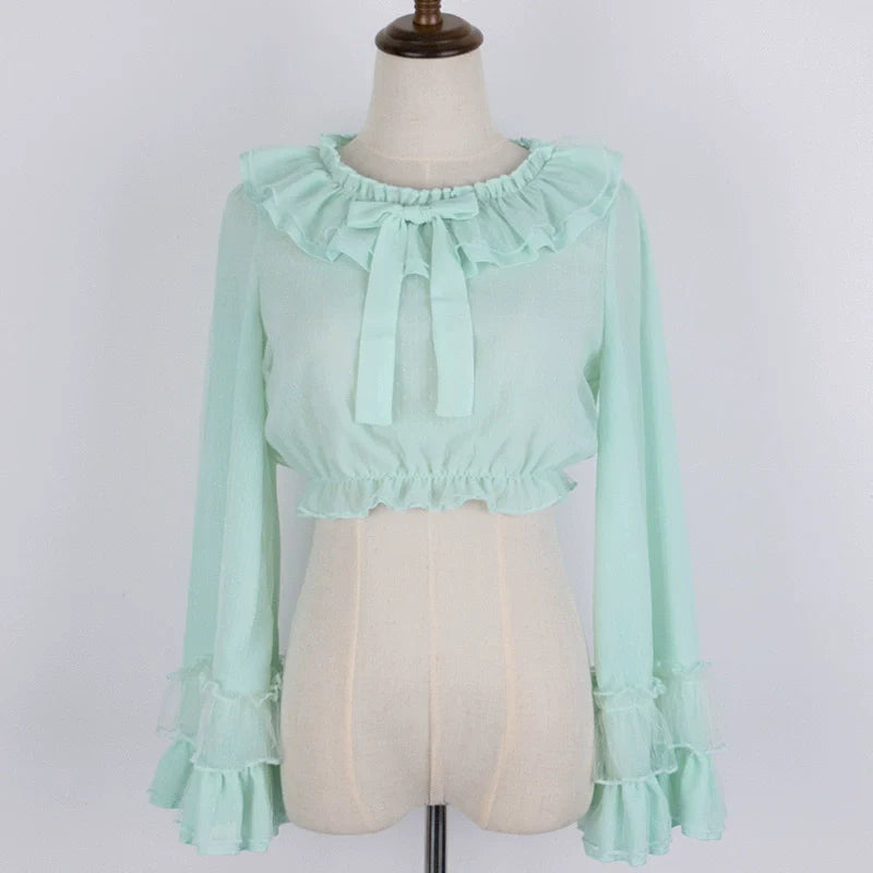 Cheese Chocolate Plus Size Lolita Long Sleeve Blouse - image 2