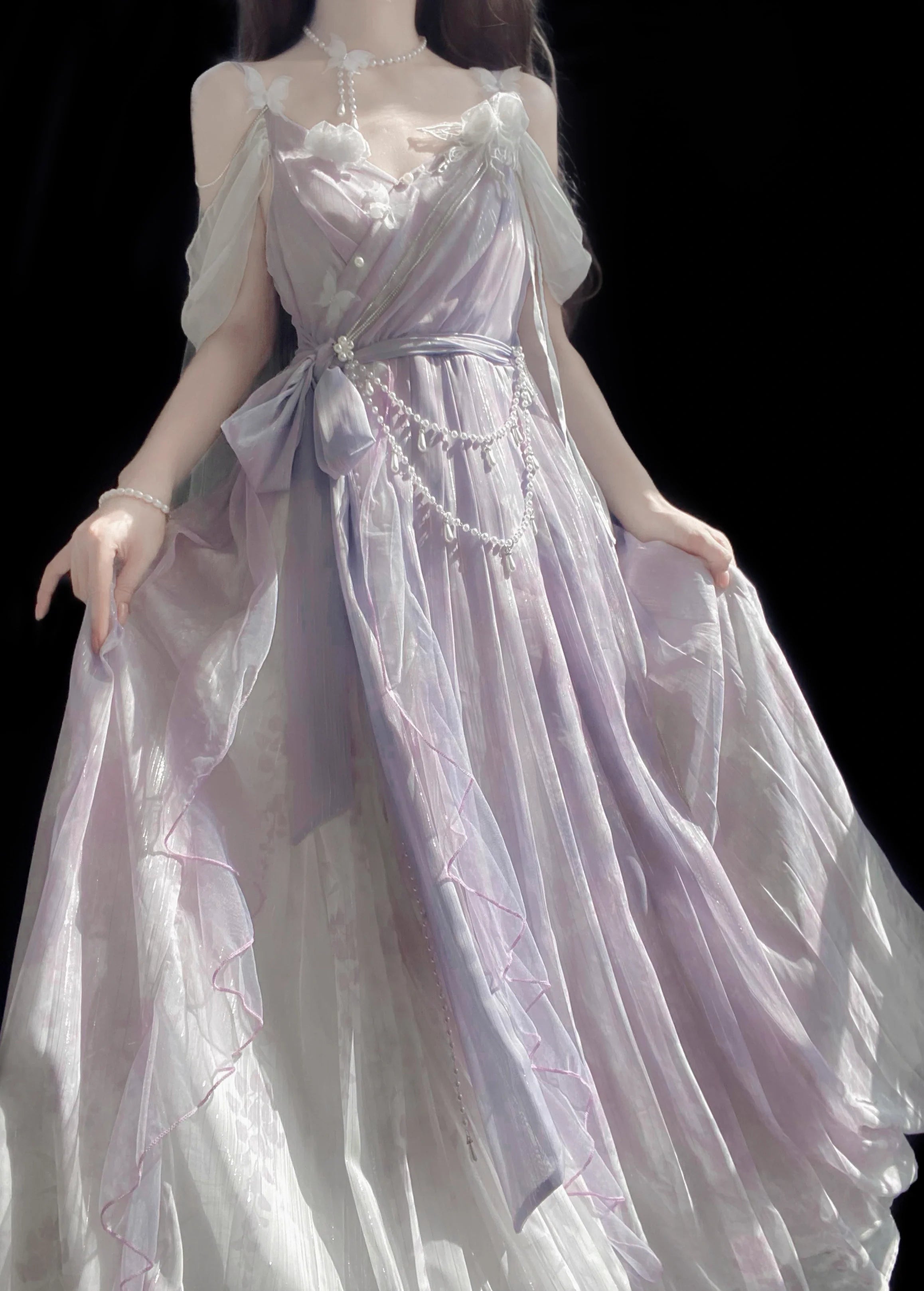 Han Lolita Dress Side Slit Purple JSK Dress - image 9