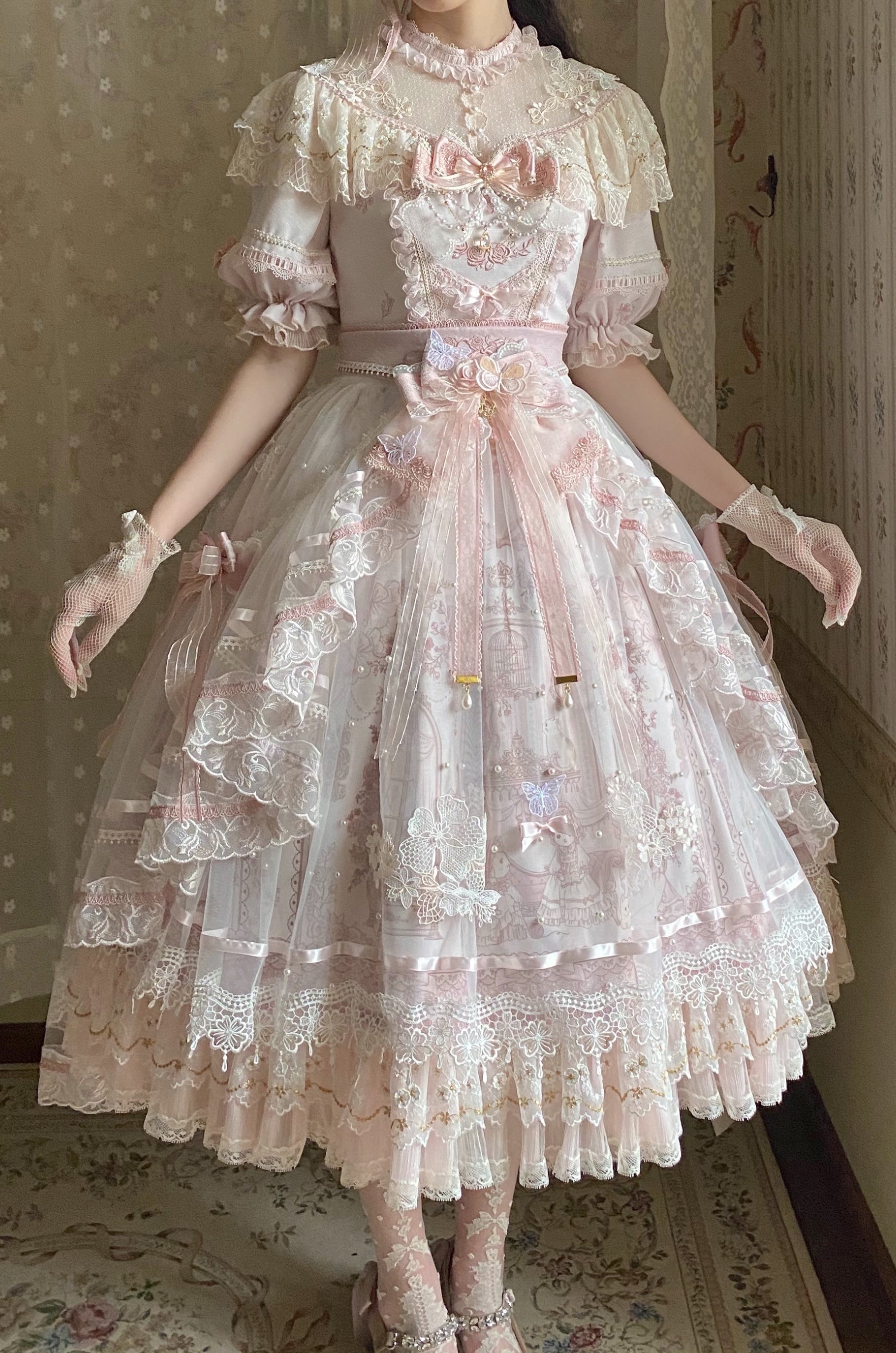 Sunset Realm Lolita Bride Gorgeous OP FS - image 23