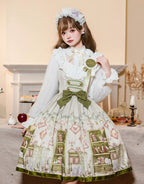 Aurora's Bookroom - Classic Lolita Bust-support JSK Dress with Bookstore Print - image 1