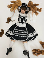 Vintage Petal Rabbit - Cotton Old School Lolita JSK Dress, Petal-Shaped Hem - image 9