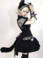 Bengal Cat Gothic Lolita Blouse Vest Skirt and Accessories Set - image 9