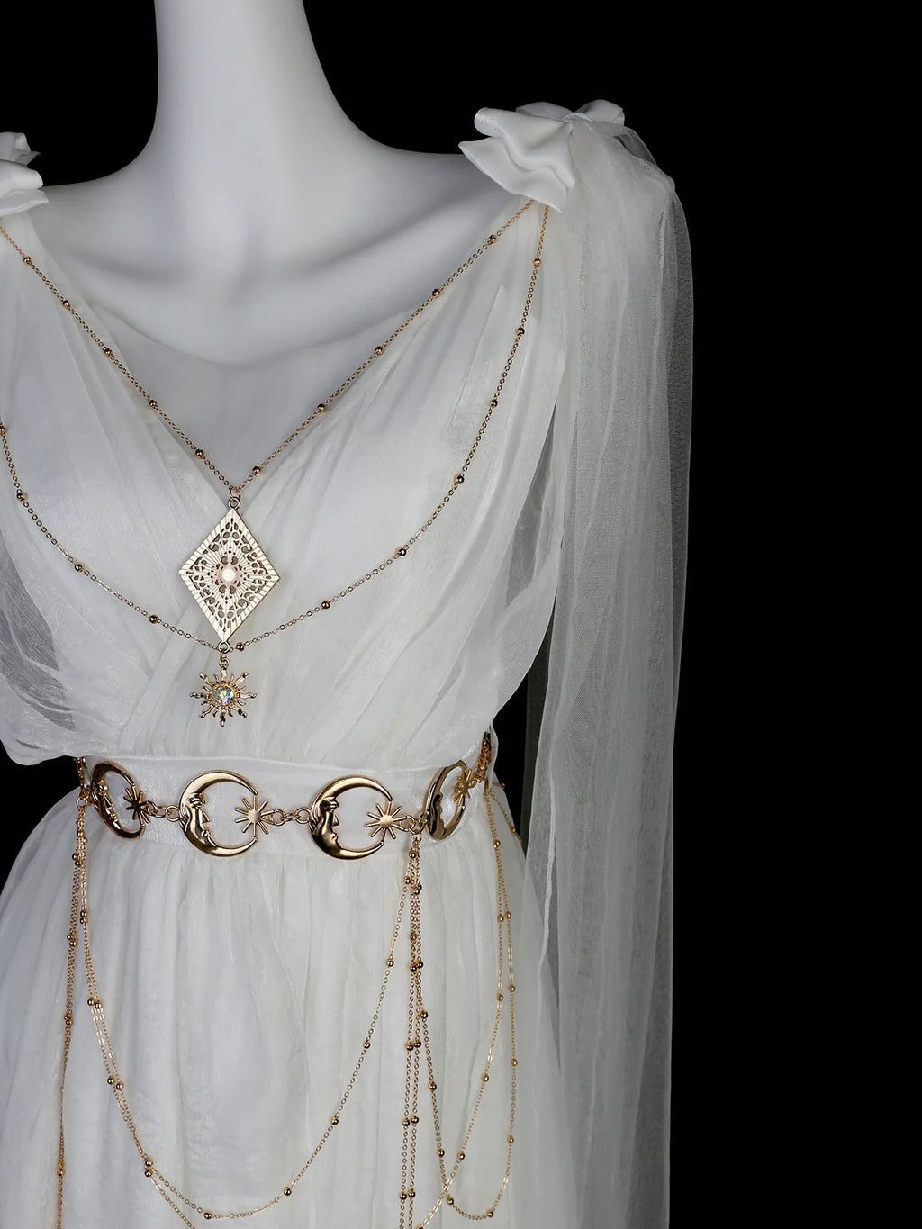 Divine - Elegant Greek Mythology Style Lolita JSK Irregular Hem White JSK Dress - image 9