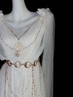 Divine - Elegant Greek Mythology Style Lolita JSK Irregular Hem White JSK Dress - image 9