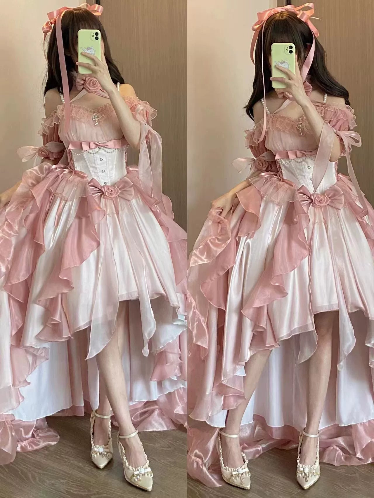 Midsummer Dream - Gradient Color Wedding Lolita JSK Dress Set, Fishbone Waist - image 20