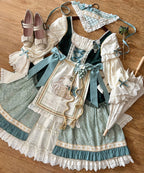 Green Grape Garden Classic Lolita Regular and Long OP Dress Series and Accessories - image 1