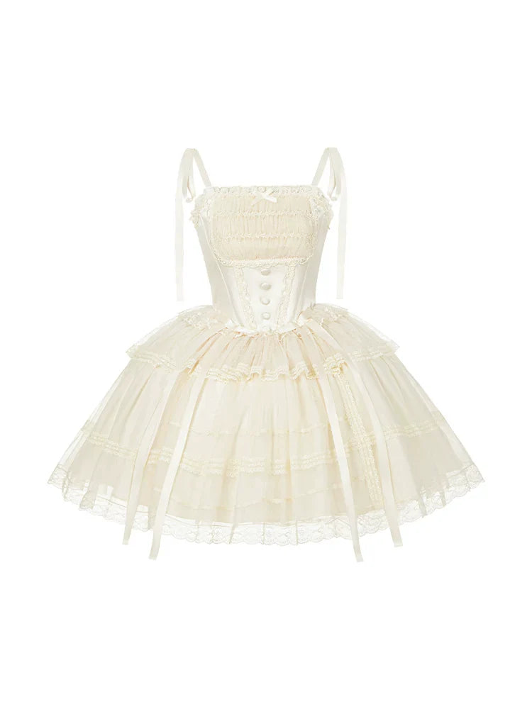 Confession Poem - Classic Lolita Corset JSK Set, Lace & Bows - image 35