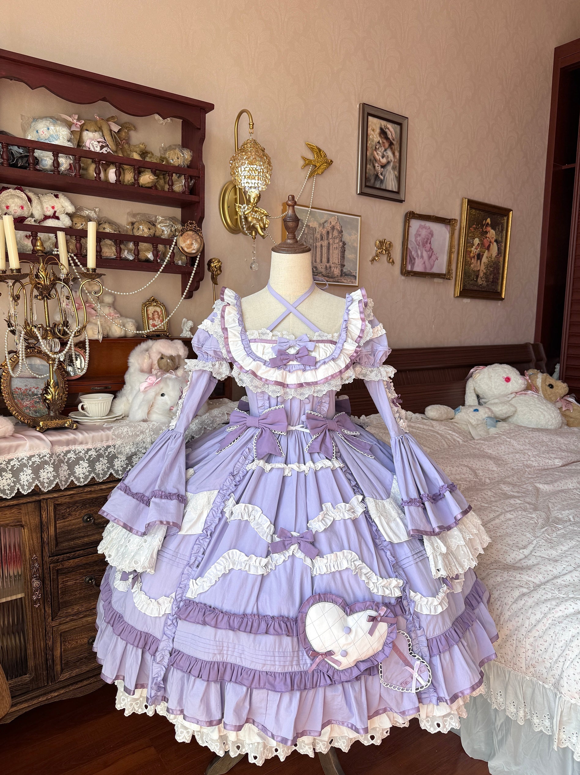 Audelia - Plus Size Sweet Lolita OP with Halter Neckline and Accessories - image 16