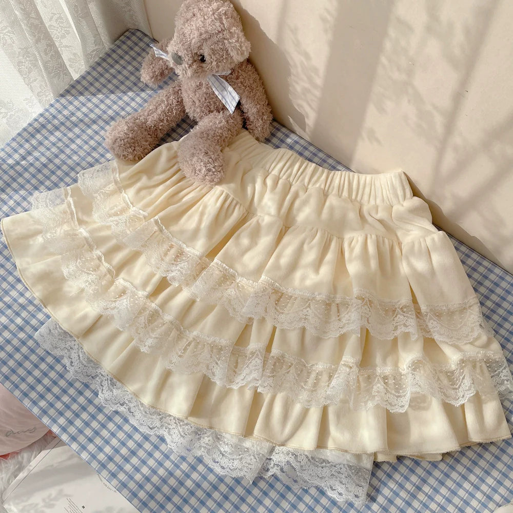 Kawaii Lolita Skirt Lace Cake Short SK - image 4