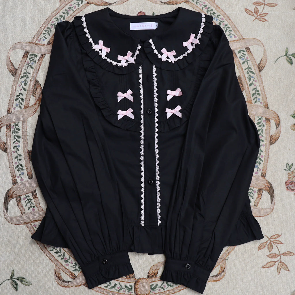 Sweet Lolita Blouse Doll Collar Shirt with Bubble Sleeves - image 28