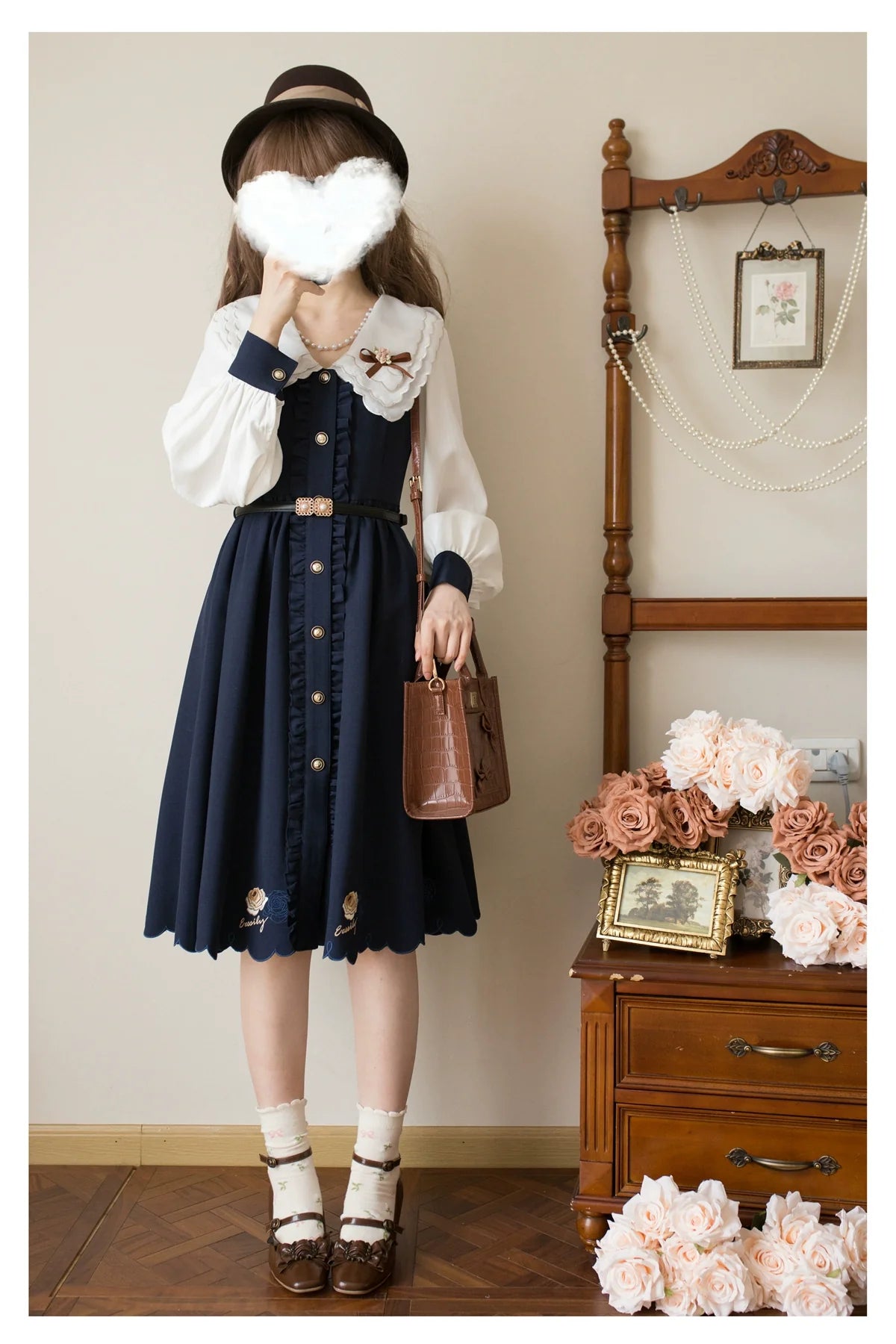 Window Rose - Classic Embroidered Front-Button OP Dress - image 11