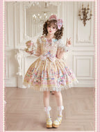 Macaron - Printed Sweet Lolita OP Dress and Old School JSK - image 16